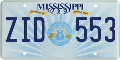 MS license plate ZID553