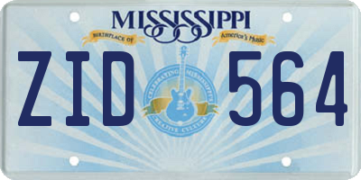 MS license plate ZID564