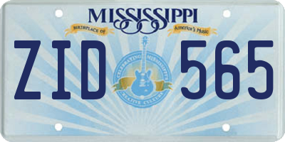 MS license plate ZID565