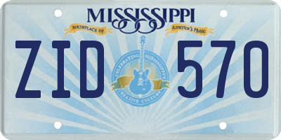 MS license plate ZID570