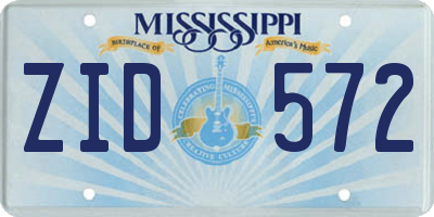 MS license plate ZID572