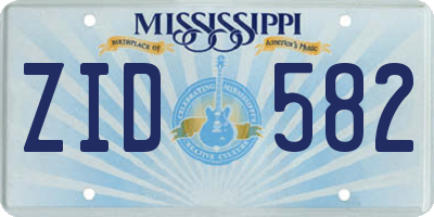 MS license plate ZID582