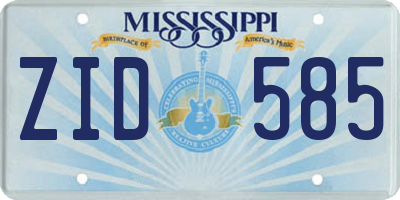 MS license plate ZID585