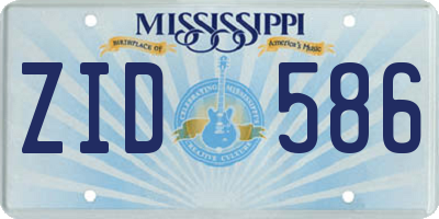 MS license plate ZID586