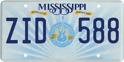 MS license plate ZID588