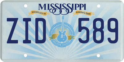 MS license plate ZID589