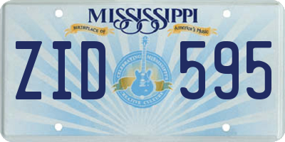 MS license plate ZID595