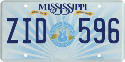MS license plate ZID596