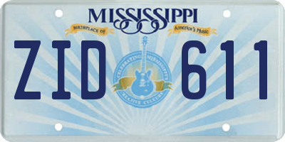 MS license plate ZID611