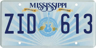 MS license plate ZID613