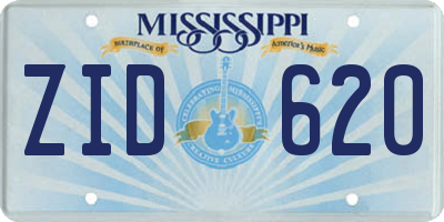 MS license plate ZID620