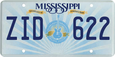 MS license plate ZID622