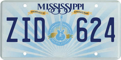 MS license plate ZID624