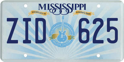 MS license plate ZID625