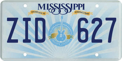 MS license plate ZID627