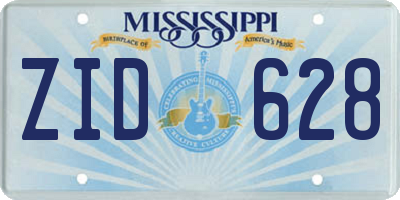 MS license plate ZID628