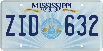MS license plate ZID632