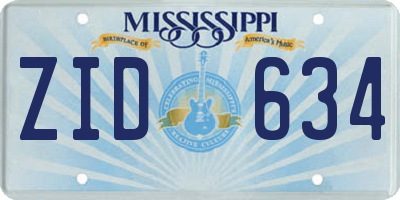 MS license plate ZID634