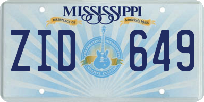 MS license plate ZID649