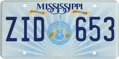 MS license plate ZID653