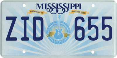 MS license plate ZID655