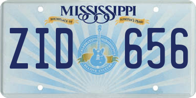 MS license plate ZID656