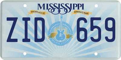 MS license plate ZID659