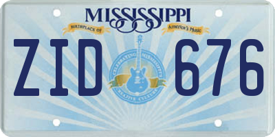 MS license plate ZID676