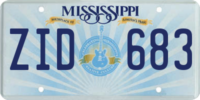 MS license plate ZID683