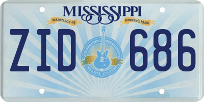 MS license plate ZID686