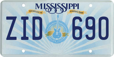 MS license plate ZID690