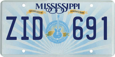 MS license plate ZID691
