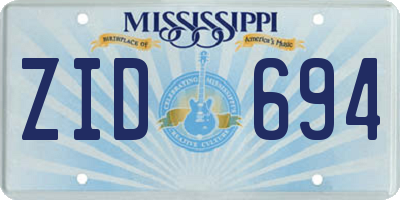 MS license plate ZID694