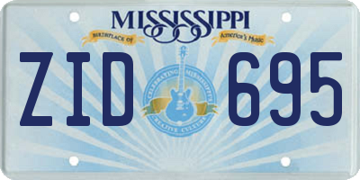 MS license plate ZID695