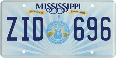 MS license plate ZID696