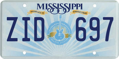 MS license plate ZID697