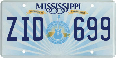 MS license plate ZID699