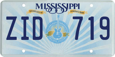 MS license plate ZID719