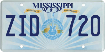 MS license plate ZID720