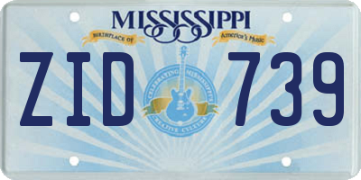 MS license plate ZID739