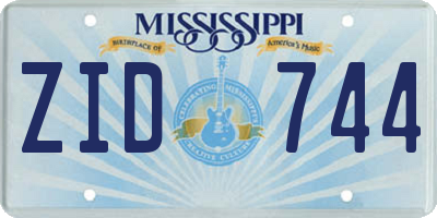 MS license plate ZID744