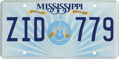 MS license plate ZID779