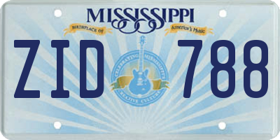 MS license plate ZID788