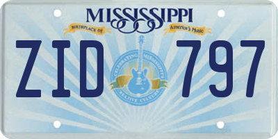 MS license plate ZID797