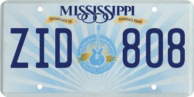 MS license plate ZID808