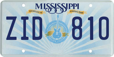MS license plate ZID810