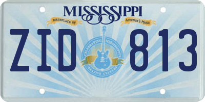 MS license plate ZID813