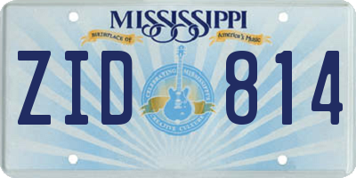 MS license plate ZID814