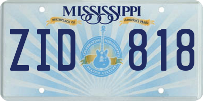 MS license plate ZID818