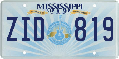 MS license plate ZID819